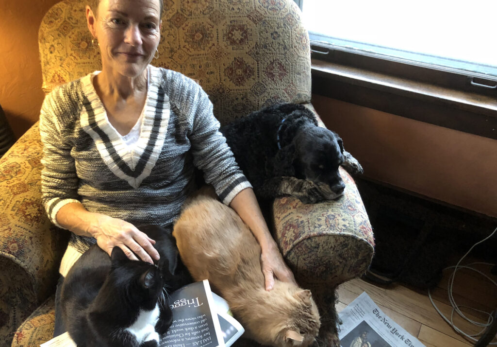 Susan Flansburg and pets