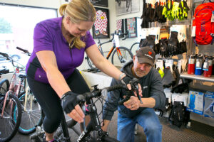 Anna gets a bike fitting